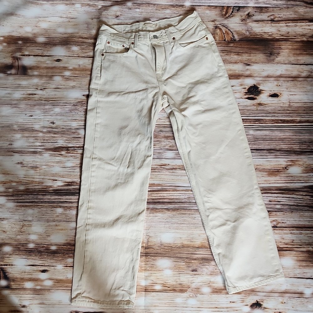 Levi's Cream Straight-Leg Jeans